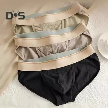 Мужские трусы с низкой посадкой, широкий эластичный пояс, сексуальные трусики из жаккардовой ткани, высокая эластичность, U-выпуклое нижнее белье с 3D вырезами L