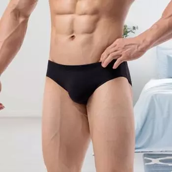 Мужские трусы с низкой посадкой, трехмерные, U-образные, однотонные, дышащие, удобные трусы M