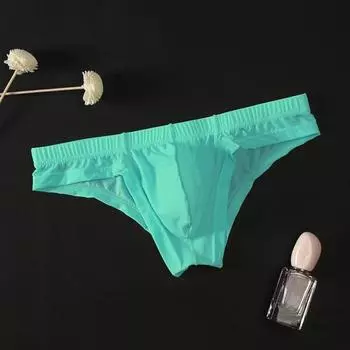 Мужские трусы с низкой талией, тонкие, однотонные, с отличной воздухопроницаемостью, U-образные, эластичные, быстросохнущие, мужские трусы, повседневное спортивное нижнее белье M жёлтый