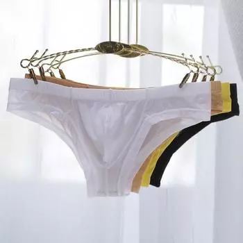 Мужские трусы с низкой талией, тонкие, однотонные, с отличной воздухопроницаемостью, U-образные, эластичные, быстрые M