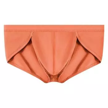 Мужские трусы с высокой эластичностью, облегающие, однотонные, дышащие, гладкие, с заниженной талией, нижнее белье для повседневной носки M
