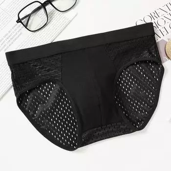 Мужские трусы-слипы, трусы-боксеры, мужские, дышащая сетка, ледяной шелк, мужское интимное нижнее белье, мужское однотонное нижнее белье 4XL
