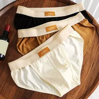 Мужские трусы со средней талией, однотонные, мягкие дышащие, впитывающие влагу, хлопковые, быстросохнущие, тонкие, свободные, эластичные, противоусадочные, мужские трусы, нижнее белье M чёрный