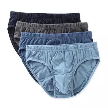 Мужские трусы средней посадки с эластичным поясом, однотонное нижнее белье, удобные дышащие облегающие эластичные трусики для повседневной носки XXXL темно-синий