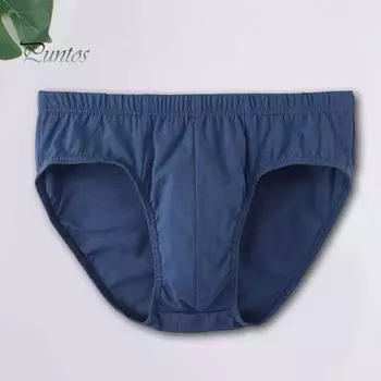 Мужские трусы средней посадки с эластичным поясом, однотонное нижнее белье, удобные дышащие облегающие эластичные трусики для повседневной носки XXXL темно-синий