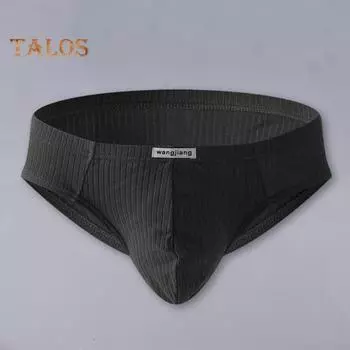Мужские трусы средней посадки с эластичным поясом, облегающие трусики, однотонные, ребристые, U-образные, дышащие, сексуальное нижнее белье L