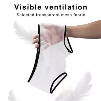 Мужские трусы U-выпуклые, с цветовой блокировкой, эластичные, с низкой посадкой, сетчатые, прозрачные, нижнее белье для сна XL