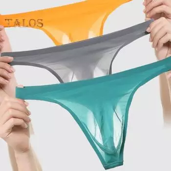 Мужские трусы ультратонкие с низкой талией облегающие высокоэластичные дышащие стринги бесшовные быстросохнущие стринги нижнее белье L
