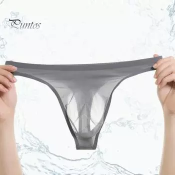 Мужские трусы ультратонкие с низкой талией облегающие высокоэластичные дышащие стринги бесшовные быстросохнущие стринги нижнее белье M
