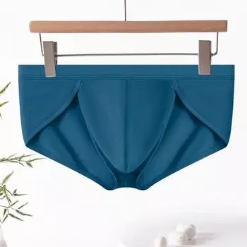 Мужские трусы Высокая эластичность Облегающий крой Однотонные трусики Дышащие Гладкие Бесшовные Низкая посадка M