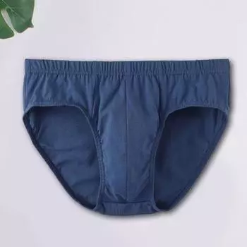 Мужские трусы Yousheng, средняя посадка, эластичный пояс, однотонное нижнее белье, удобные дышащие облегающие эластичные трусики, повседневная одежда XL темно-синий