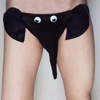 Мужские трусы Забавный мультфильм Голова слона Длинный нос слона Эластичный ремень Сплошной цвет Мягкий