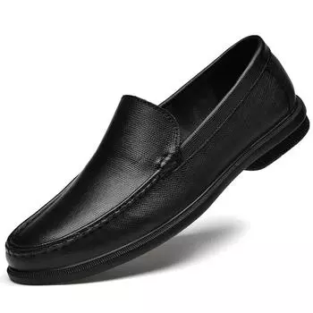 Мужские туфли без застежек для отдыха, прогулки, мужские кожаные мокасины для моды, мужские повседневные, свадебные, для вождения, мокасины на плоской подошве, деловые 37