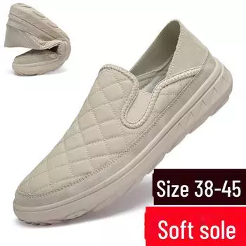 Мужские туфли без застежек на мягкой подошве — повседневные, легкие и модные лоферы для вождения. 38 чёрный