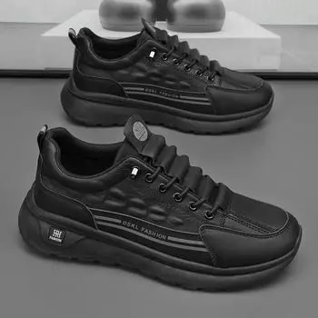 Мужские туфли без застежек, зимние кухонные, для работы повара, кожаные туфли для охраны труда, водонепроницаемые мужские черные кроссовки с мягкой подошвой 39 чёрный