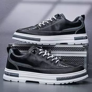 Мужские туфли большого размера, кожаные туфли No. 45 Британский стиль молодежные туфли Martin корейская версия повседневные мягкие подошвы ленивые маленькие кожаные туфли 46 39 чёрный