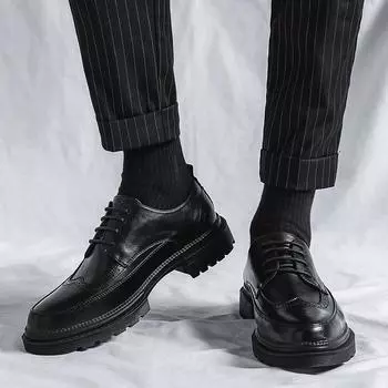 Мужские туфли Brock большого размера 45, модные британские повседневные свадебные туфли 46, кожаные туфли для жениха с острым носком Px25-R 37 коричневый