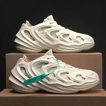 Мужские туфли Coconut весна 2025 новые сетчатые дышащие спортивные и повседневные мужские туфли на толстой подошве со съемными носками для папы 39