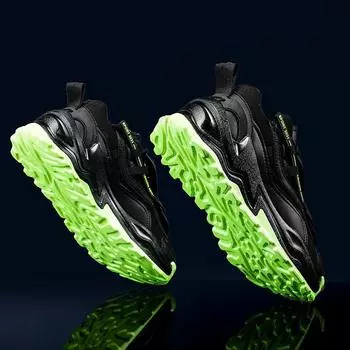 Мужские туфли Daddy, летние новые зеленые мужские туфли 2025 года, корейская версия, спортивная обувь для бега, повседневные туфли на платформе с низким верхом 39 зелёный