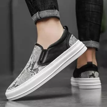 Мужские туфли для сноуборда из натуральной кожи, дизайнерские стили для молодежи, отдыха, прогулок, вечеринок, мужские туфли без застежек, черные 38 чёрный