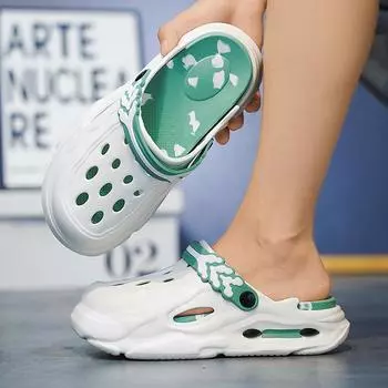 Мужские туфли Hole 2025 года, летняя новая верхняя одежда для дома и спорта, нескользящие, с толстой подошвой, для вождения, для пляжа и моря 36-37