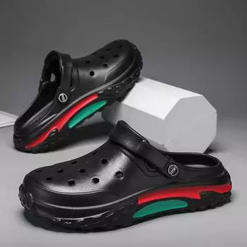 Мужские туфли Hole Shoes, простые и модные, с мягкой подошвой, тапочки-мешки, износостойкие и удобные, с толстой подошвой, пляжные сандалии для мужчин 39 серый