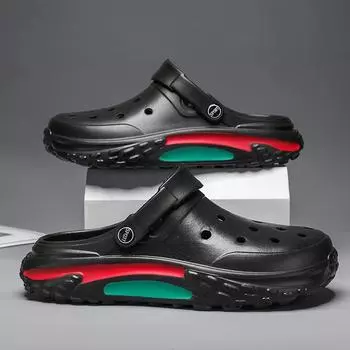 Мужские туфли Hole Shoes, простые и модные, с мягкой подошвой, тапочки-мешки, износостойкие и удобные, с толстой подошвой, пляжные сандалии для мужчин 39 серый