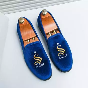 Мужские туфли итальянские модные мокасины для мужчин замшевые оригинальные кожаные туфли для мужчин лоферы синие мужские туфли без застежек 38 чёрный