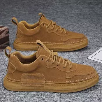 Мужские туфли из искусственной замши и бархата, зимние туфли, классические ретро-туфли для мужчин, универсальные мужские туфли на плоской подошве со шнуровкой, лоферы, теннисные туфли Hombers 39 чёрный