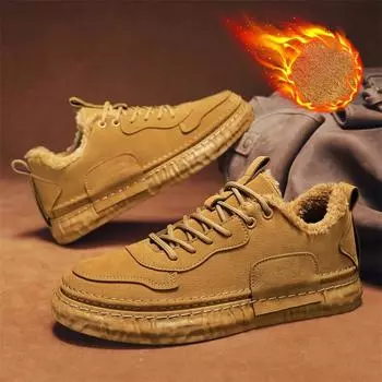 Мужские туфли из искусственной замши и бархата, зимние туфли, классические ретро-туфли для мужчин, универсальные мужские туфли на плоской подошве со шнуровкой, лоферы, теннисные туфли Hombers 39