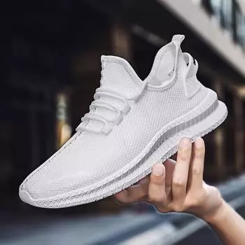 Мужские туфли из кокоса, весенние, низкие, сверхлегкие, сетчатые, дышащие, кроссовки большого размера, повседневные, кроссовки 7755 39 белый