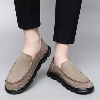 Мужские туфли из мягкой кожи. Роскошные и удобные, качественные. Повседневные, офисные, для вождения, отдыха на природе, для деловых прогулок. Лоферы. 38 чёрный