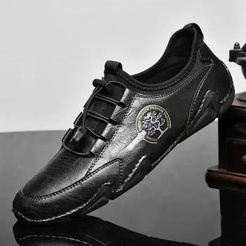 Мужские туфли из натуральной кожи 38-46, удобные мягкие туфли для вождения, нескользящие мокасины, повседневные роскошные туфли на плоской подошве, мужские кроссовки 40