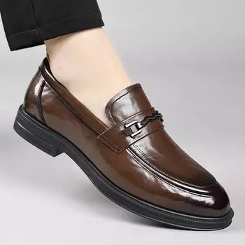 Мужские туфли из натуральной кожи Классические туфли в стиле ретро высокого качества Для повседневного отдыха, вечеринок, бизнеса и офиса Официальные туфли для жениха на свадьбу 38 чёрный