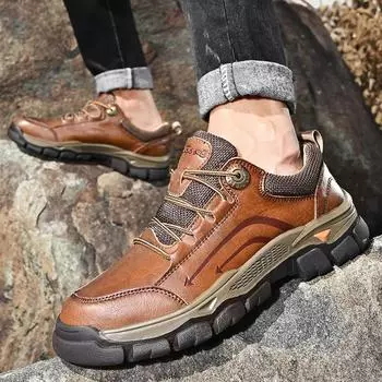 Мужские туфли из натуральной кожи на шнуровке, мягкие, эластичные, легкие, модные, деловые, повседневные, мужские, прогулочные, нескользящие, мужские туфли 38 чёрный