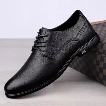 Мужские туфли из натуральной кожи на шнуровке итальянского бренда универсальные деловые формальные повседневные высококачественные черные классические свадебные туфли 6.5