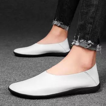Мужские туфли из натуральной кожи, повседневные кожаные туфли, мужские мокасины, удобные туфли с ручным управлением, мягкие туфли на подошве, большой размер 48 49 50 6.5