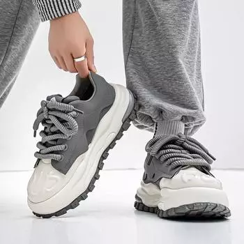 Мужские туфли из натуральной кожи с дышащей поверхностью, с низким верхом, на шнуровке, повседневные спортивные туфли, всесезонные, новая корейская версия, трендовые, на толстой подошве, увеличивающие рост, туфли для папы 39