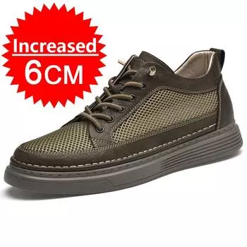 Мужские туфли из натуральной кожи, увеличивающие рост на 6 см, модные теннисные, мужские повседневные, лоферы слипоны, для улицы, роскошные, теннисные, больших размеров 36-47 36