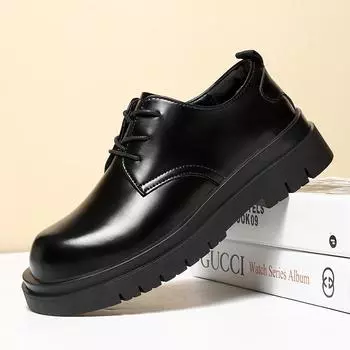 Мужские туфли из спилка для свадьбы, мужские туфли-оксфорды в британском стиле, универсальная офисная обувь для деловых людей, формальная мужская обувь 38 чёрный