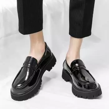 Мужские туфли класса люкс британского бренда с острым носком, черные свадебные туфли из лакированной кожи, оксфордские туфли для торжественных случаев, глянцевая мода 38 чёрный