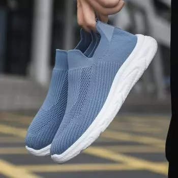 Мужские туфли lazy one pedal 2024 весна-лето новые сетчатые дышащие повседневные туфли из ткани с мягкой подошвой 39