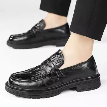 Мужские туфли-лодочки, модные лоферы с круглым носком, черные, ручной работы, свадебные туфли для мужчин, повседневные мокасины для улицы, бесплатная доставка 6.5