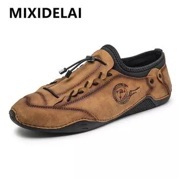 Мужские туфли-лодочки ручной работы, повседневная обувь на весну и лето, дышащая обувь на плоской подошве, мужская модная удобная обувь для ходьбы 38