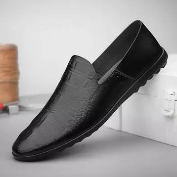 Мужские туфли-лодочки slip on fashion Высококачественная натуральная кожа Мужская повседневная обувь для отдыха на открытом воздухе Мокасины Мужская деловая обувь для мужчин 6
