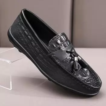 Мужские туфли-лоферы из натуральной кожи слипоны Casual RetroTravel Men Shoes Soft Luxury Adulto Shoes for Man с кисточками, мужские мокасины 6.5
