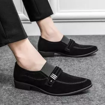 Мужские туфли-лоферы Slip on Classic black универсальный стиль Свадебные трендовые вечеринки На открытом воздухе Досуг Бизнес Мужские туфли-джентльмены с острым носком 38 чёрный