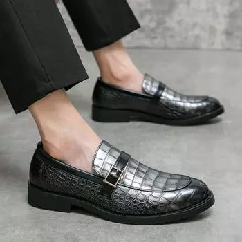 Мужские туфли-монки, модельные лоферы, деловая обувь в стиле ретро, смокинг, свадебные пиджаки, туфли-седки, большие размеры EU: 38 чёрный