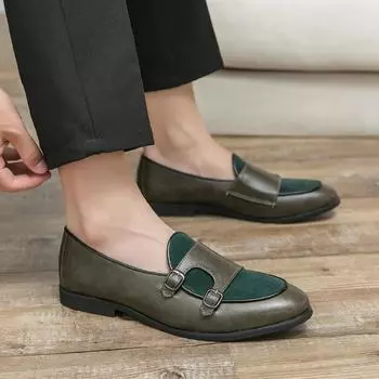 Мужские туфли Monks Retro Dance Shoes для деловых встреч, кожаная свадебная обувь, блейзеры для выпускного, смокинги, удобные туфли для вечеринок для мужчин, большой размер EU:38 чёрный