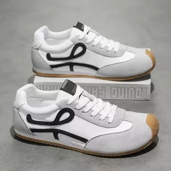 Мужские туфли можно носить в любое время года, новые модные, с круглым носком, универсальные, дышащие, со шнуровкой, на толстой подошве, немецкие тренировочные, повседневные, подходящие по цвету, удобные 39